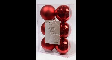 Decoris kerstballen – 6 stuks – kunststof - 8cm