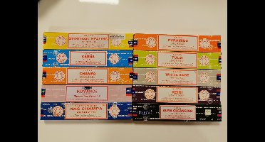 Satya wierook Pakket van 16 soorten(16pakjesx15gram= +-240stokjes)