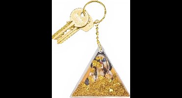 Doiy Sleutelhanger Aqua Glitter 11 Cm Polycarbonaat Goud