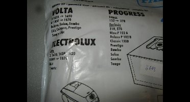 Volta Electrolux Progress stofzuigerzakken EL82 5 stuks + filter