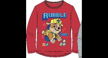 Paw Patrol t-shirt - rood - Maat 128 / 8 jaar
