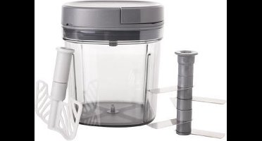 Multihakker met Klopper en Deksel - 0,9 L - Grijs