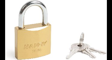 Handy - Hangslot met Sleutel 38mm - Hangsloten - Gehard staal - Sluiting ⌀ 6MM - incl. 3 Sleutels - Slot - Slotje - BPK