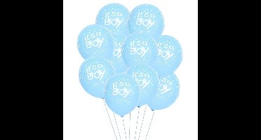 Blauwe Ballonnen Set 15 stuks met opdruk It`s a Boy - Babyshower - Kraam Cadeau - Geboorte - Hoera een Jongen