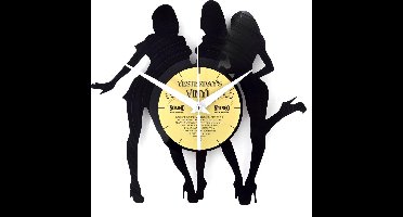 Lp Klok drie mooie dames– Vinyl Wandklok - 25 x 27 x 4 CM