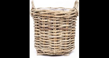 Van der Leeden Rotan mand Grey - (D)35 x (H)35 cm