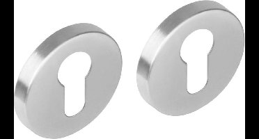 Intersteel Rozet set rond met profielcilindergat rvs geborsteld