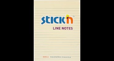 Stick'n Sticky Notes Notitieboek - 203 x 152 mm Gelijnd - Pastel Geel Schrift - 50 Memoblaadjes