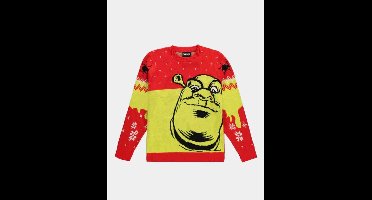 Shrek - Knitted Kersttrui - S - Rood/Geel