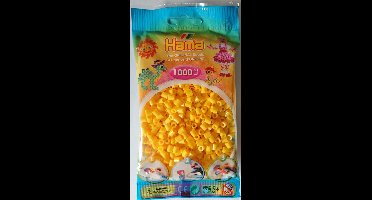 Hama midi GEEL (helder gele) strijkkralen, zakje met 1.000 stuks normale strijkparels (creatief knutselen met kralen / hama beads, cadeau idee kinderfeestje!)