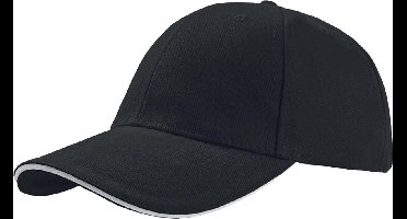 Atlantis Liberty Sandwich Heavy Brush Cotton 6 Panel Cap (Pack of 2) (Zwart/Grijs)