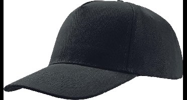 Atlantis Liberty Five Heavy Brush Cotton 5 Panel Cap (Zwart)