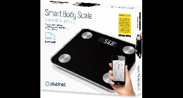 Platinet personen weegschaal / body scale - Zwart - bluetooth en app
