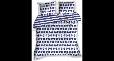 Carbotex Dekbedovertrek NASA - Katoen - Eenpersoons - 140x200 cm - Wit/blauw