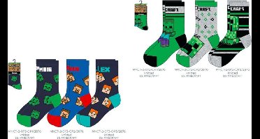 Minecraft 6 pack Jongens sokken Maat 23-26