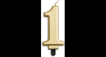 Wefiesta Verjaardagskaars Cijfer 1 Wax 7,8 Cm Goud