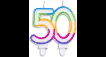 Wefiesta Cijferkaars 50 Wax 7 X 7,5 Cm Wit