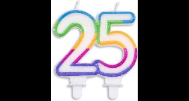 Wefiesta Cijferkaars 25 Wax 7 X 7,5 Cm Wit