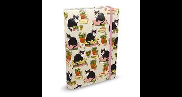 Peter Pauper compacte notitieboek - Smarty Cats - met elastieksluiting - 13x18 cm