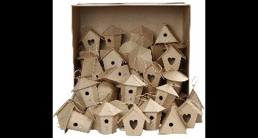 Vogelhuisjes Papier-maché, 60st.