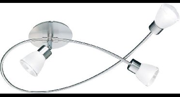 Trio Serie 8184 Plafondlamp 3x28W RVS Wit 618490307