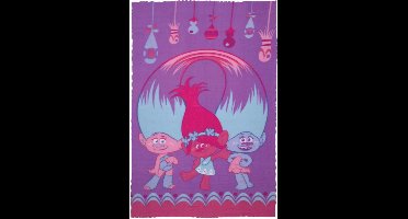Trolls - Fleece deken - Paars - Trollen - Plaid - 150 x 100 cm.