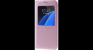 Shop4 - Samsung Galaxy S7 Hoesje - Window View Case Brushed Roze