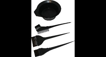 Professionele haarverfset 4-delig - haarverfkwast (3x) en verfbak voor haarverf