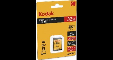 Kodak Ultra Performance 650X® 32GB SDHC-kaart - 4K Ultra HD - UHS-I U3 - Class 10 - V30 - SDHC Geheugenkaart