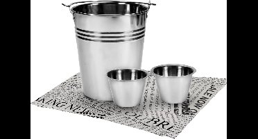 Gusta serveer emmer RVS 16 cm set van 4