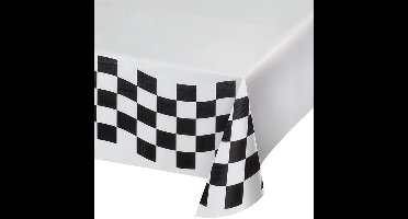 Tafelkleed geblokt zwart/wit (137x259cm)