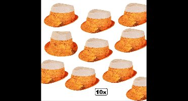 10x Bier hoed one size - Bier Apres ski Oktoberfeest hoed kojak gele rakker hoedje