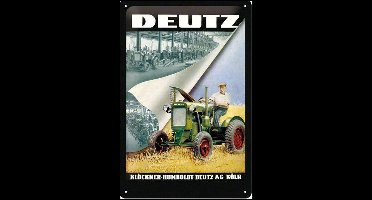 Deutz Metalen wandbord in reliëf 20x30 cm