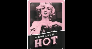 Some Like It Hot Metalen wandbord in reliëf 15 x 20 cm.