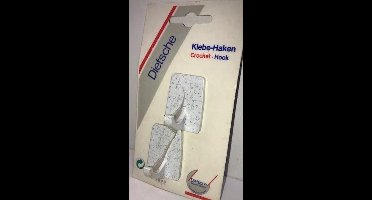 Universele handdoekhaken zelfklevend (setje van 2) wit spikkel