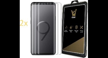 2x Screenprotector geschikt voor Samsung Galaxy S9 - Glas PET Folie Screen Protector Transparant 0.2mm 9H