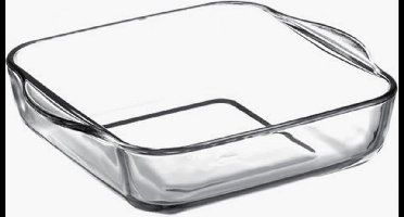 Secret de Gourmet - Ovenschaal vierkant - Transparant glas - 22 x 6 cm