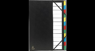 Exacompta Sorteermap met elastosluiting 12 vakken, zwart