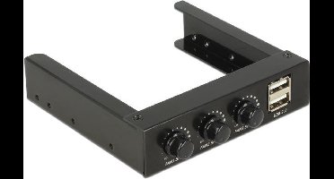 3.5 ″ voorpaneel> 2 x USB 2.0 en ventilatorbesturing