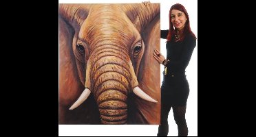 Handgeschilderde Olieverf schilderij Herten 2