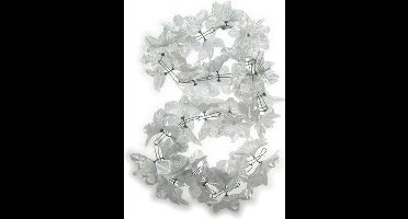 Deur guirlande bloemen pvc zilver 2m