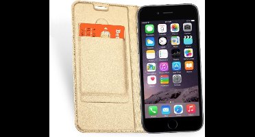 Hoesje geschikt voor Apple iPhone 6 / 6s - Kunstlederen Wallet Hoesje Goud - 360 Graden Beschermend Telefoonhoesje
