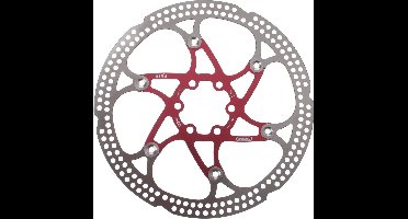 Elvedes Remschijf 180 Mm 6 Gaats Zilver/rood Staal