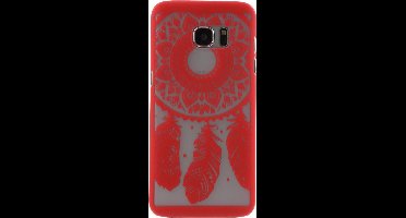 Shop4 - Samsung Galaxy S7 Edge Hoesje - Harde Back Case Dromenvanger Rood
