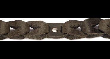 Beeztees Connex - Halsband Hond - Leer - Grijs - 50 cm x 30 mm