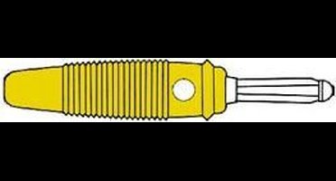 BANAANSTEKKER 4mm MET DWARGAT EN SOLDEERAANSLUITING / GEEL (BULA 30K) (HM1430B)