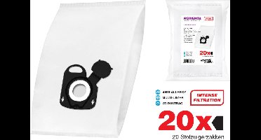 20x Rowenta alternatief Silence Force / X-Trem 3D Stofzuigerzakken - Vervanging voor Silence Force 4A Compact - X-Trem Power - ZR200520 - ZR200540 - ZR200720 - ZR200920 stofzakken