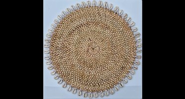 MigoStyling - Placemat - Dia 39 cm - schelp - Rotan - Kauri schelp - Naturel - Bohemian - Onderzetter