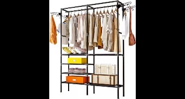 Ruhhy Dubbel Kledingrek - Ruimtebesparend en Mobiel