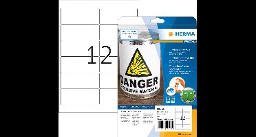 Herma 9533 Folie-etiketten 99.1 x 42.3 mm Polyethyleen folie Wit 120 stuk(s) Permanent hechtend Laser (kleur), Laser (z